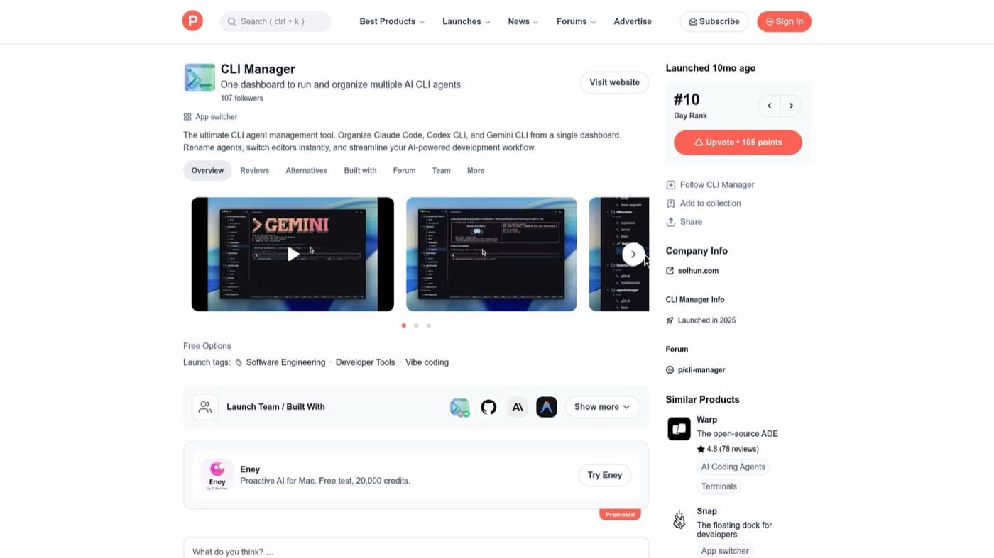 Product Hunt page