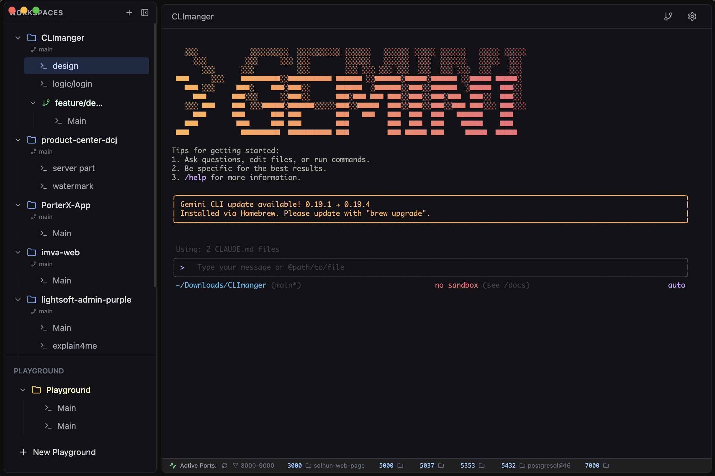 CLI Manager Dashboard - Manage Claude Code, Codex CLI, Gemini CLI